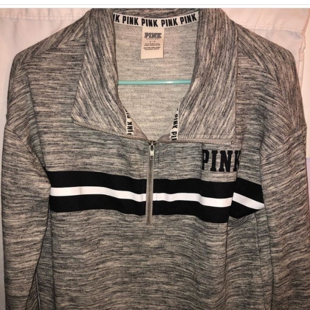 Pink vs grey quarter zip
